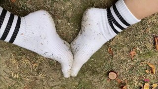 Vuile sokken plagen kniehoge sokken Adidas Preview