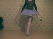 Preview 2 of ballerina pantyhose tutu highheels striprease traier