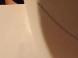 Masturbating at the toilet, while friend is taking shower.