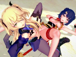 Genshin Impact - Xiangling and Fischl Lesbian Sex [3d Hentai, 4K, 60FPS, Uncensored]
