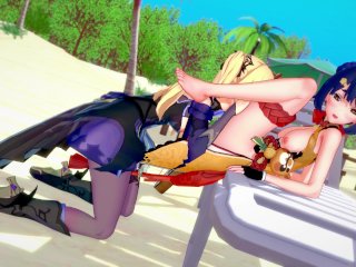 Genshin Impact - Xiangling and Fischl Lesbian Sex [3DHentai, 4K, 60FPS, Uncensored]