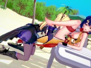 Genshin Impact - Xiangling and Fischl Lesbian Sex [3DHentai, 4K, 60FPS, Uncensored]