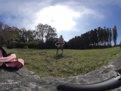 Nude Hula Hooping in a random backyard 180 VR Virtual Reality 3D