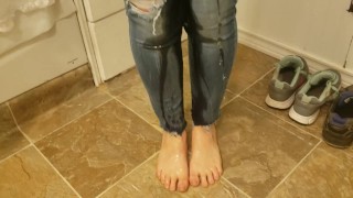Sockless Shoe And Pissy Jeans Fetish