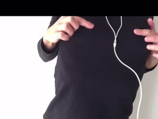 【連続イキ】昼だけど我慢できずにヒートテックの上からカリカリチクニー 乳首 オナニー Japanese nipple orgasm masturbation