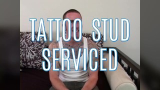 Hot Tattooed Straight Stud Serviced - Big Facial & Cum Swallowing