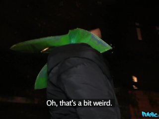 Public Agent Tina Kay gets dressed up for Halloween Party and fucked by stranger screenshot number 2