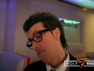 Two guys fuck the horny boss lady to keep their jobs! WOLF WAGNER