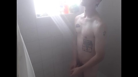 Full length shower, Jack off couldn't cum :(