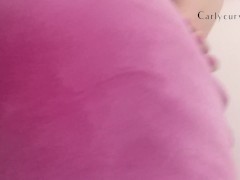 Showing my ass in bright pink tight pants! Slow striptease! 