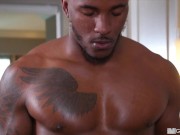 Preview 2 of Phoenix Fellington Gets His Monster BBC Deepthroated By Straight Hunk