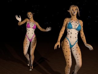 Two_Cheetah Bikini Girls_Dance for You Softcore Bouncy Boobs