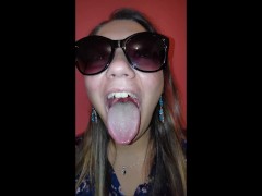 Girl Long Tongue and Burping