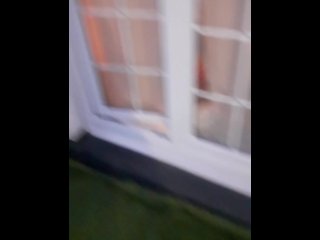 My little dick exposed on mate's balcony