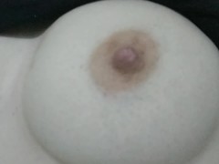 (HD) Super Pale natural boobs get played with! Hard pink nipples.