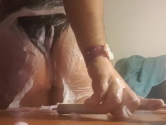 Spooshy Booty British Lucy Wraps In Clingfilm Sloppy Mess For Mistress