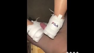 热 书呆子 Latina Shoejob 和 Doggystyle 他妈的