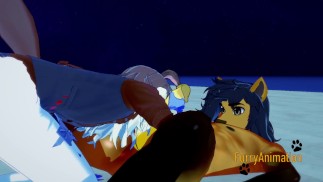 Пушистый Яой Хентай 3D - Собака Суккс большой конский член, и он кончает в рот