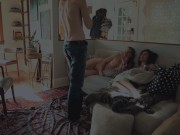 Preview 1 of Good Coffee: Morning After Threesome Sex w/SexyHippies - MFF *preview*