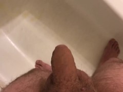 Peeing in the bathtub