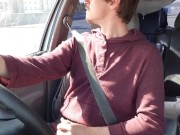 Preview 1 of Huge Cock needed to cum while driving, I couldnt wait public