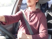 Preview 4 of Huge Cock needed to cum while driving, I couldnt wait public