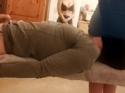 Preview 6 of Femdom Facesitting and Facegrinding in skirt! Ass worshipping slave gets smothered!!
