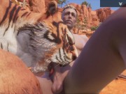 Preview 3 of Wild Life / Teen guy getting knoted by Tiger