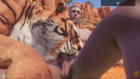 Wild Life / Teen guy getting knoted by Tiger