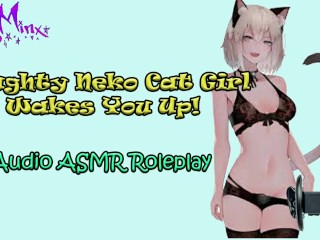 ASMR Ecchi - Stoute Anime Neko Cat Meid Maakt Je Wakker! Audio Rollenspel