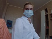 Preview 1 of I think I got COVID, bitch doctor, show me your panty. TIED SEXY DOCTOR