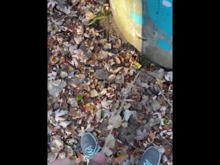 Eddie De Luca Pissing on Condom Wrapper