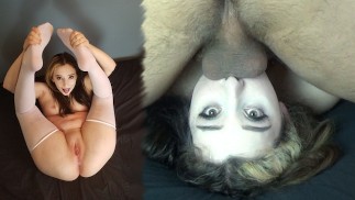 Petite Vierge Écolière Obtient Deepthroat Face Fuck pour Huge Throatpie Cum Swallow