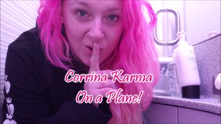 Corrina Karma op een vliegtuig teaser. Word lid van de Mile High Club en squirt met mij!