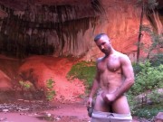 Preview 1 of Cute jock jacking off in nature