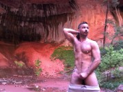 Preview 2 of Cute jock jacking off in nature