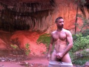 Preview 4 of Cute jock jacking off in nature