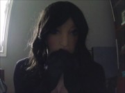 Preview 3 of Cute Angels Pt1! Wearing my female mask Angel i feel myself ;3