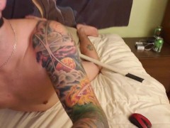 Hard canning drolling with huge ballgag, very painfull