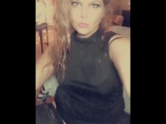 Snapchat compilation in boots, pantyhose, and a little black dress.