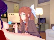 Preview 1 of Futa Yuri fuck Monika[DDLC] — 3D HENTAI