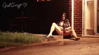 Naughty Girl With A Full Bladder Masturbates Outside At Night Having To Pee Makes Me Horny