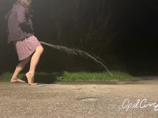 Naughty Girl Power Washes her Driveway with Piss, my Stream went so Far! who wants a Golden Shower