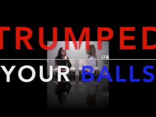 ball squeezing, ballbusting, trump, ball stomping