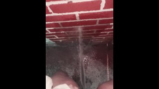 Naughty Slut Power Washes The Wall With Piss