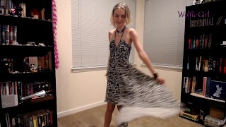 Wolfiegirl17 Is A Skinny Blonde Who Tries On All Of Her Dresses
