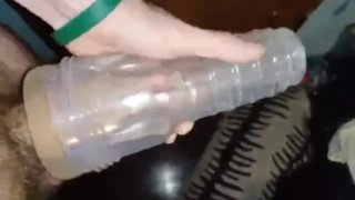 Solo fleshlight fun.  (Sorry about background noise)
