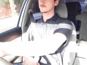 Preview 5 of Long drive, huge cock had to  cum public driving cumshot