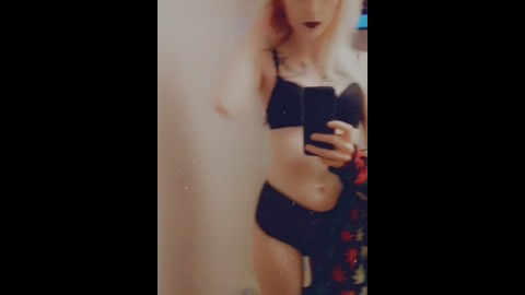 sexy blonde strips in panties 
