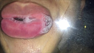 Glass tongue licking and kissing thumbnail